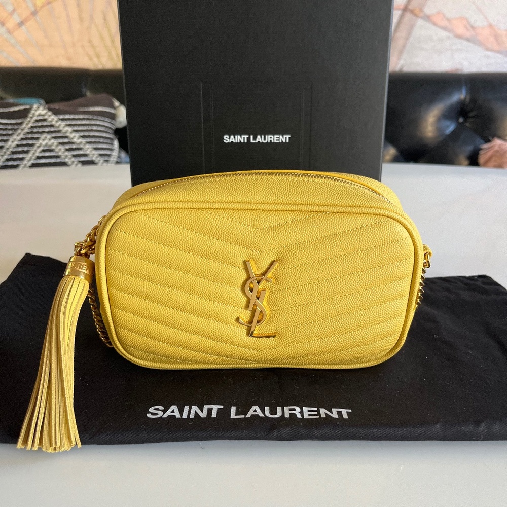 NWT Saint Laurent YSL Limited Edition Mini Lou Camera bag Yellow Sunflower Gold